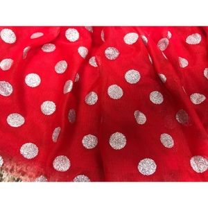 Disney Bottoms - Disney Tutu Mini Skirt Red Silver Polka Dot Sz 6X Disney Bottoms - Disney Tutu Mini Skirt Red Silver Polka Dot Sz 6X
